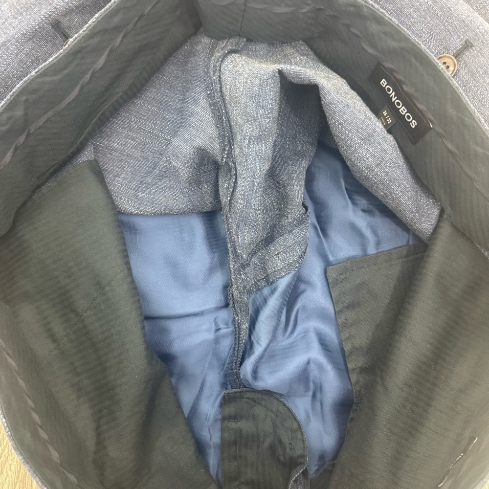 Bonobos Mens Italian Stretch Wool Dress Pants Blue Slacks 36x32 - Picture 5 of 11